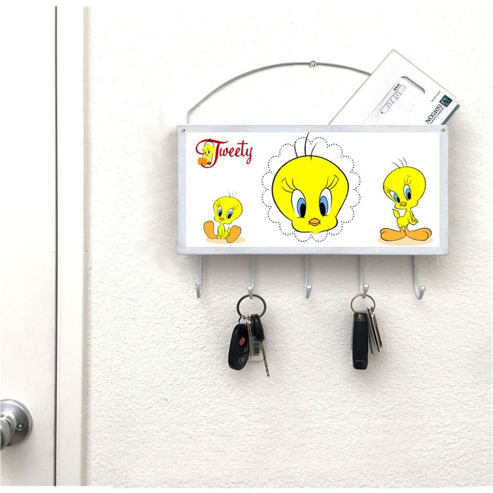 Tweety Bird Mail Organizer, Mail Holder, Key Rack, Mail Basket, Mailbox - Picture 2 of 3